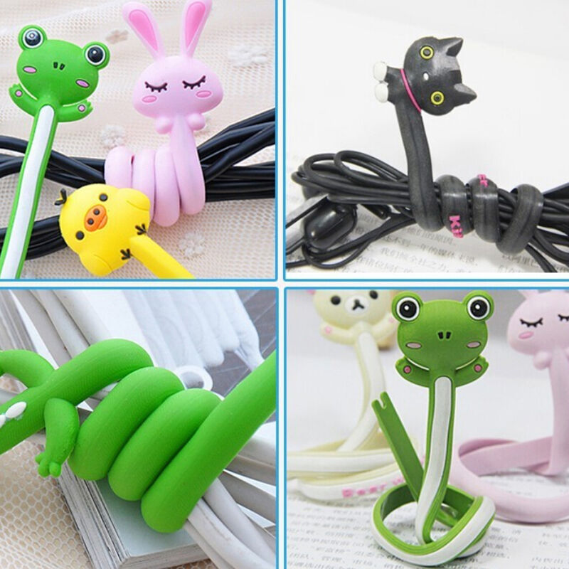 Animal Earphone Headphone Wrap Cord Wire Cable Holder Winder Organizer 2p.l8