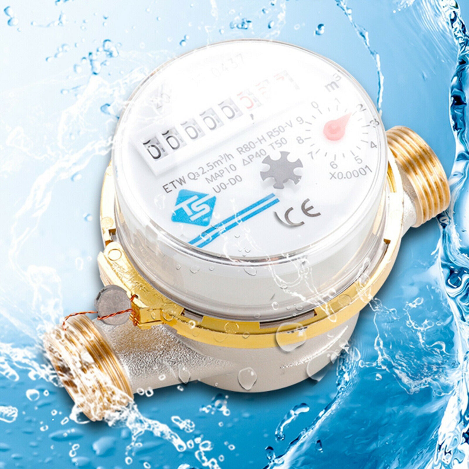 1pc Cold Water Meter 3/4 "BSP (20mm) Home Garden Water Flow Measure Water