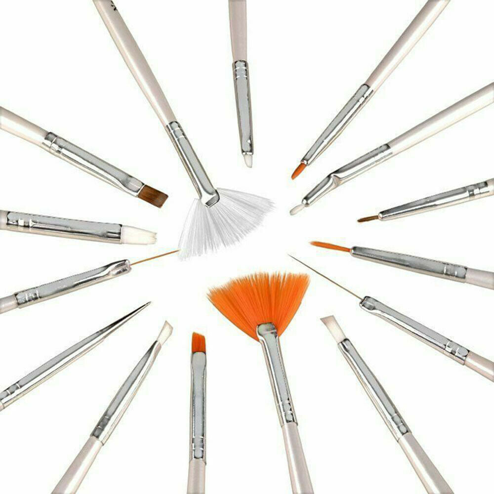 20x UV Gel Nail Art Design Painting Dotting Detailing Pens Brushes Tool Set Kit