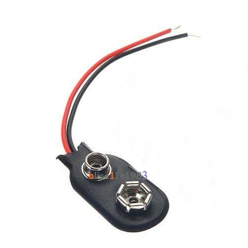 50Pcs Snap on 9V Battery Holder Clip Connector Hard Shell 10CM Cable Lead