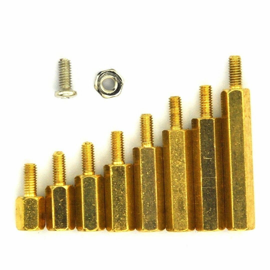 240X M2.5 Standoff Hex Column Female Male Standoff Screw Nut Assortment Kit Bras
