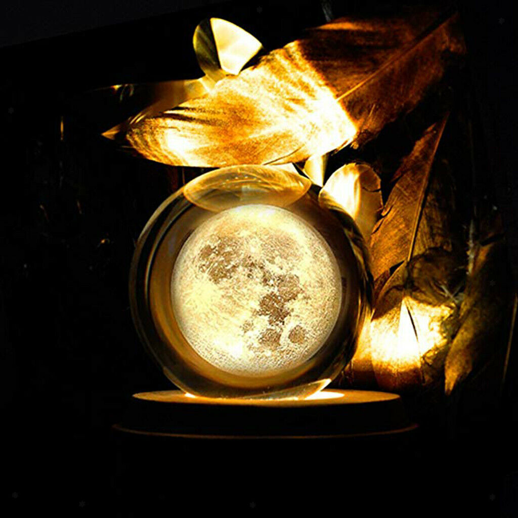 Solar System Crystal Ball Clear Moon Glass Balls 80mm (3.15 inch) for Home