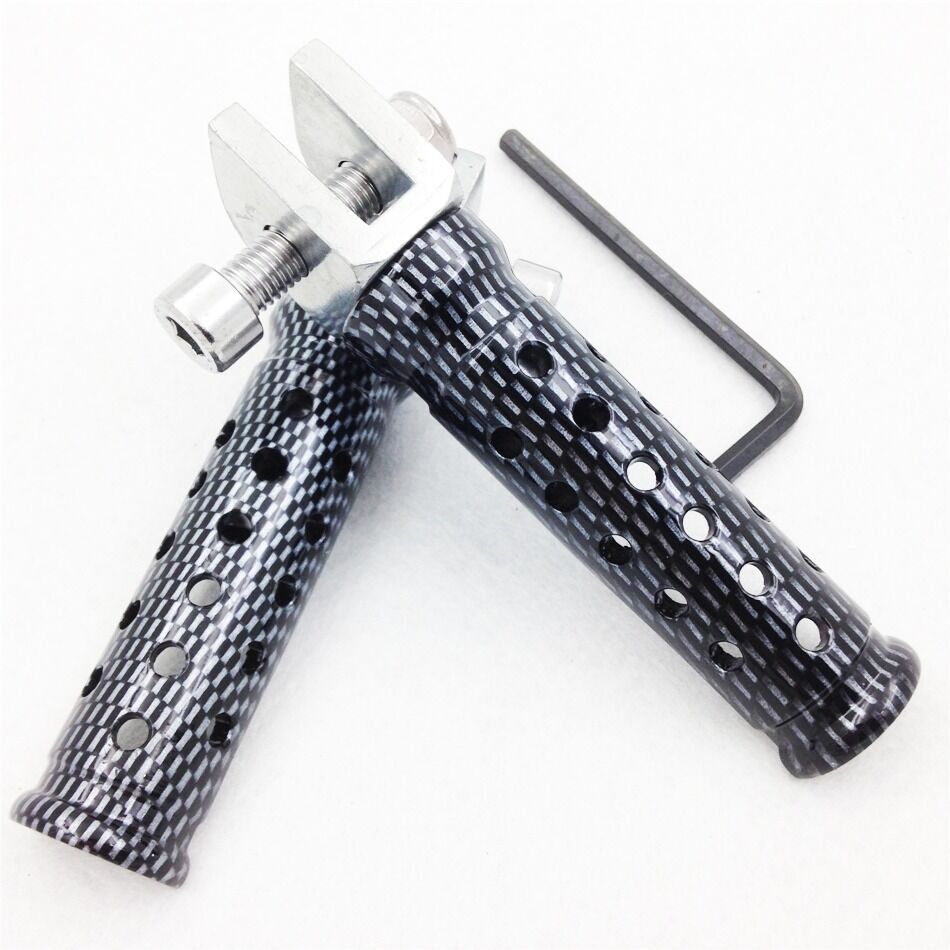 Billet Aluminum Racing Front Carbon Foot Pegs For 98-02 YAMAHA YZF R1 R6
