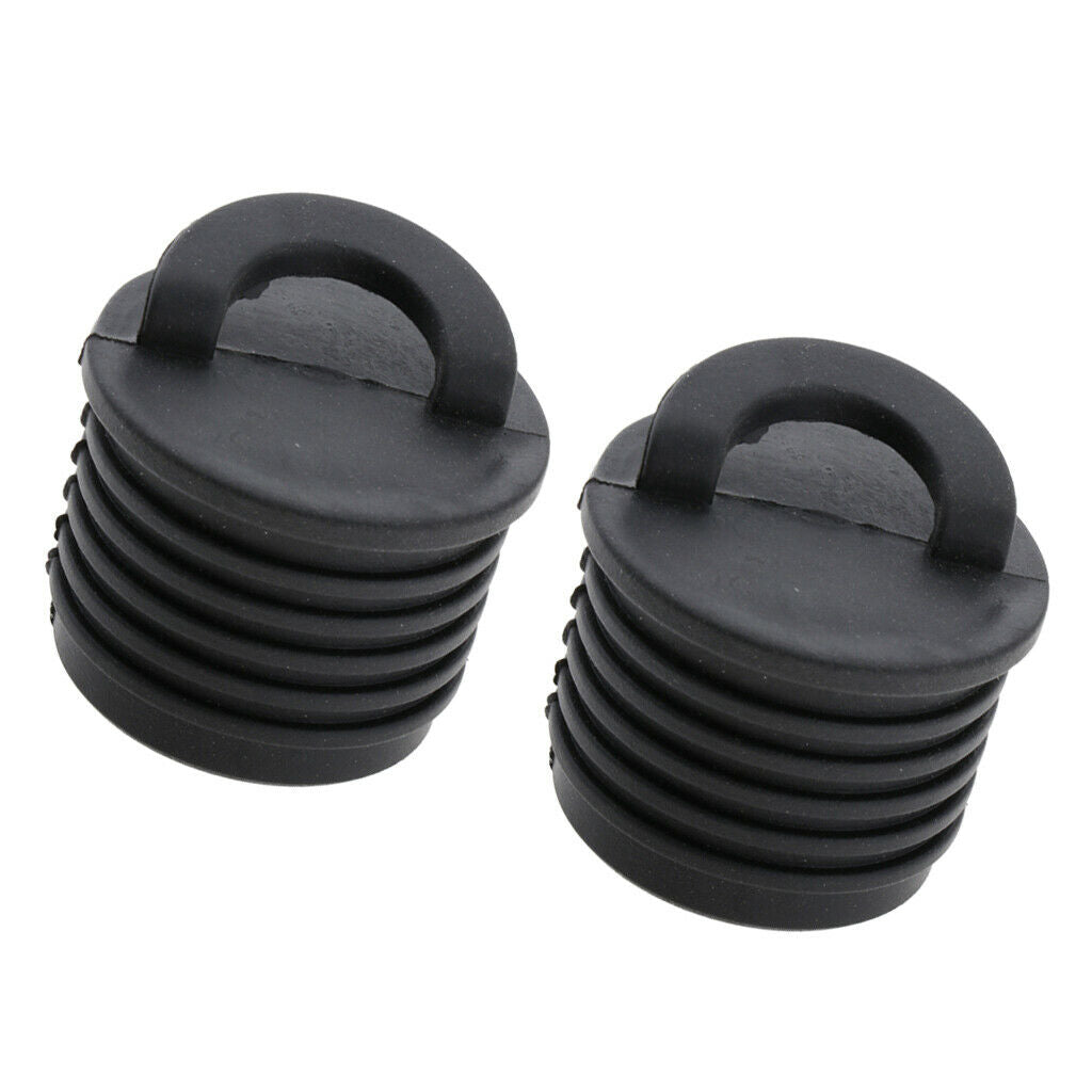 2 lot Kayak Scupper Boat Ribbed Stopper Bung Raft Dinghy Black Replacement