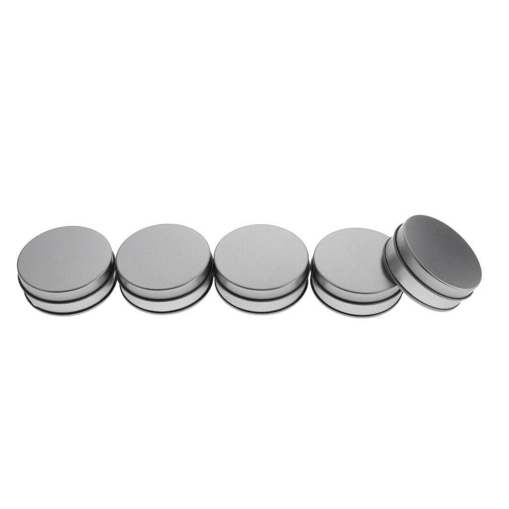 5Pcs Tinplate Lip Balm Tins Box Case Cosmetic Tea Jars Pots Bottle Container