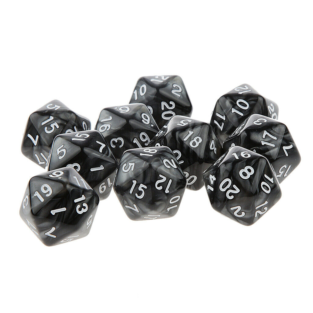 20x Table Playing Polyhedral Dice D20 D10 10mm for MTG RPG Role Playing Accs