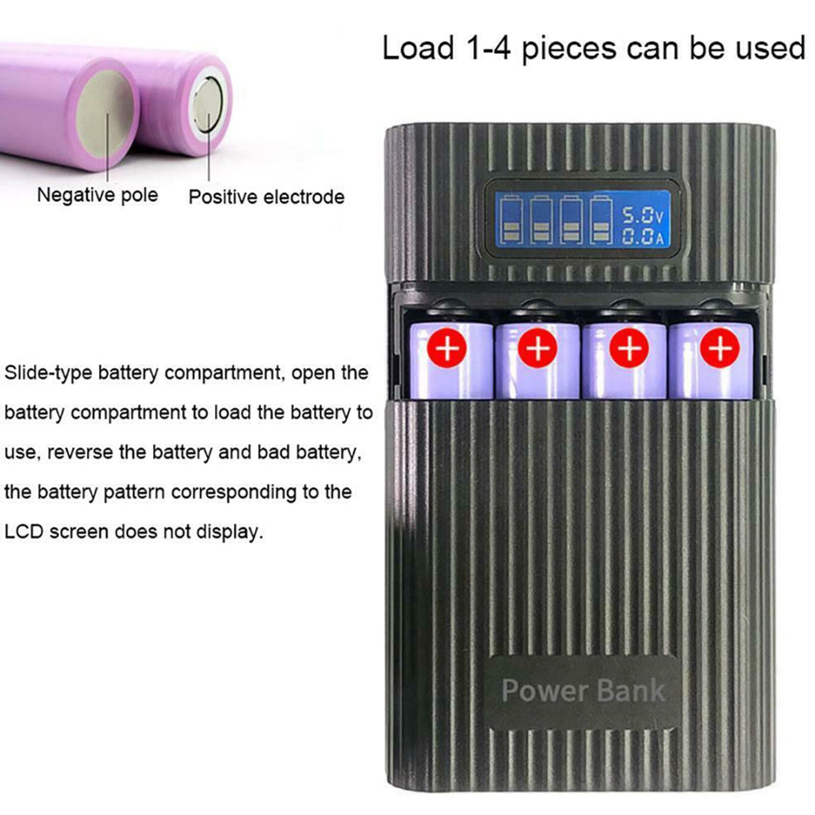 Four Slots 18650 Charger Power Box Digital Display Mobile Power Fast Charger