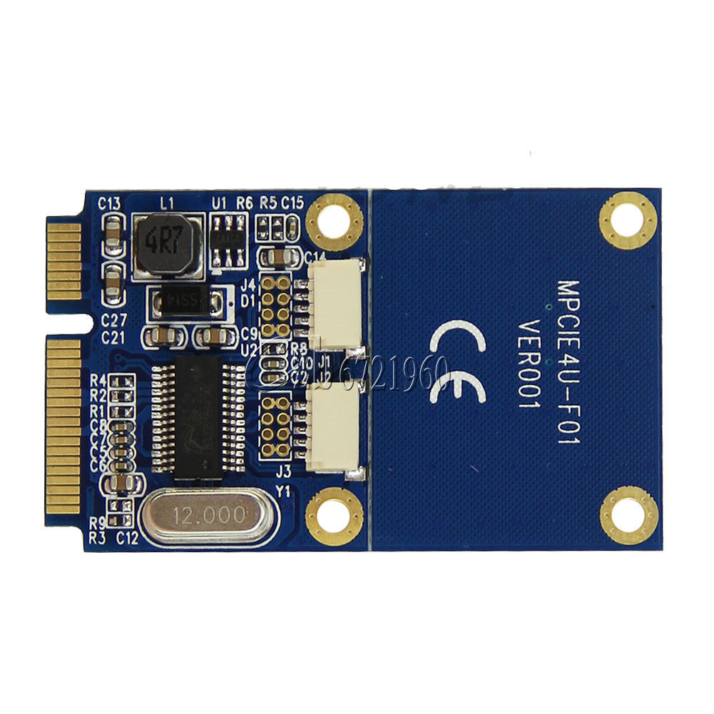 Mini PCI-E PCIe to USB Adapter mPCIe to 5 Pin 2 Ports Dual USB2.0 Converter Card