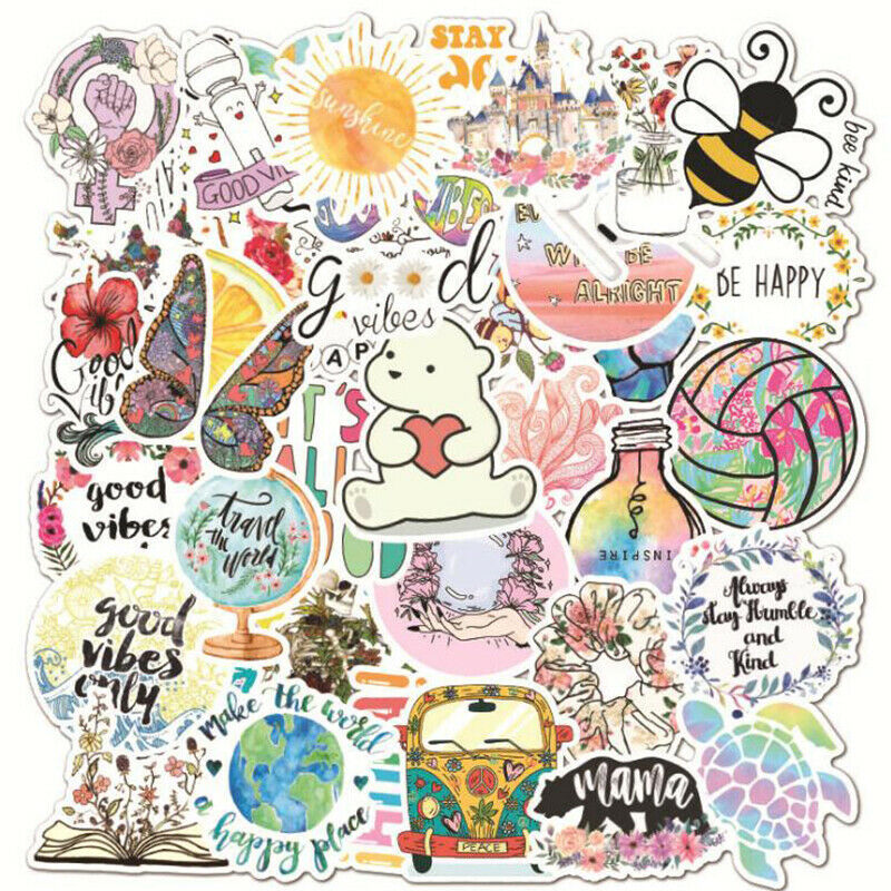 50Pcs Cartoon Stickers Waterproof Laptop Skateboard Luggage Guitar Decalsj Kt