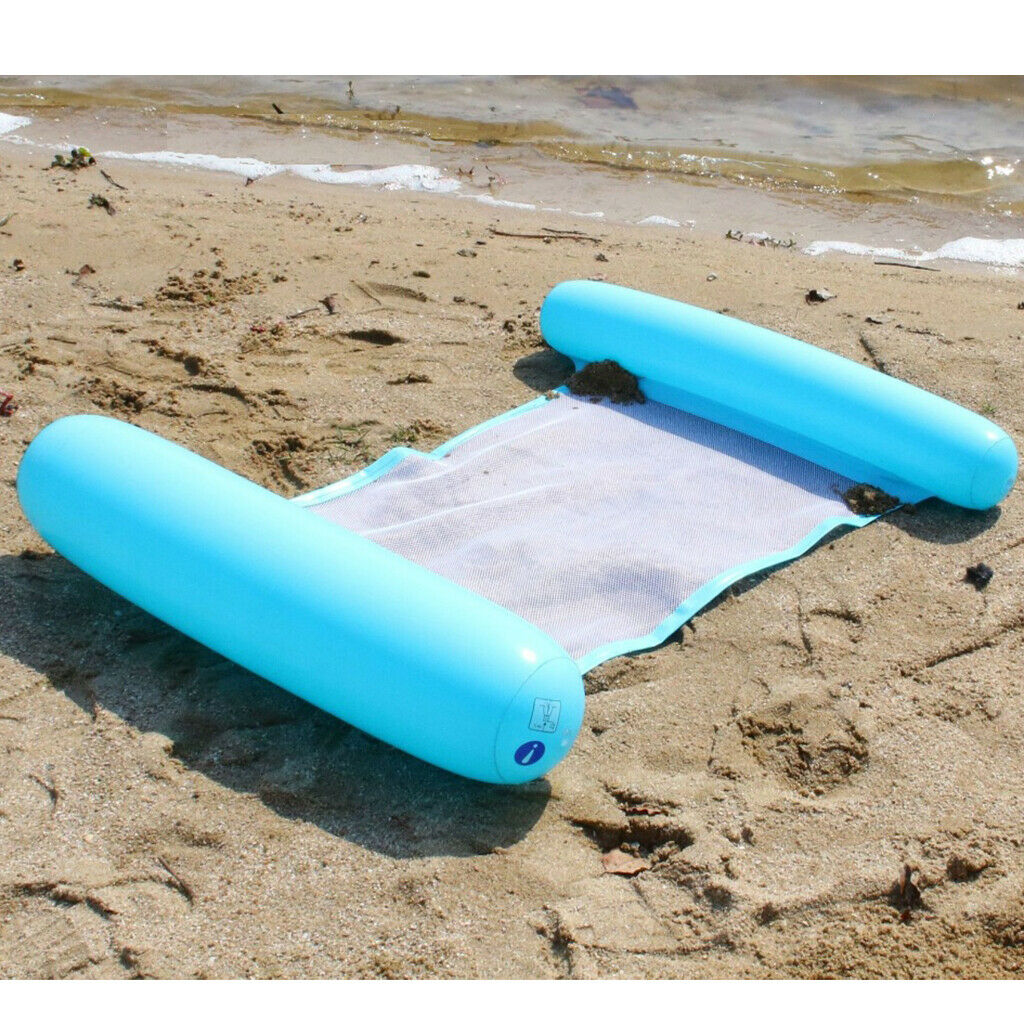 2 Pieces Pool Floating Hammock Inflatable Water Mattress Pillow Durable