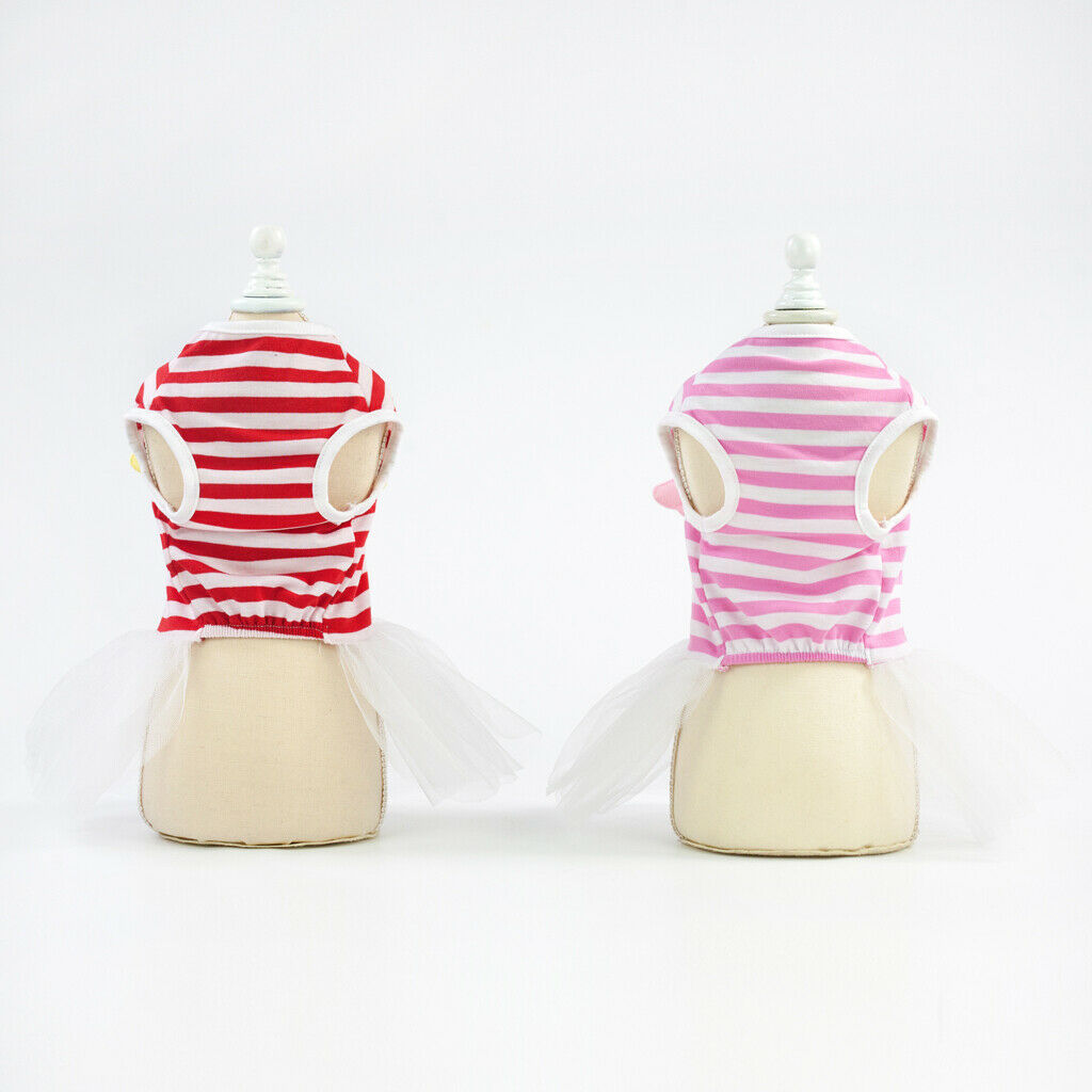 Small Dog Skirt Tutu Clothing Wedding Dresses for Spring Summer  Red L
