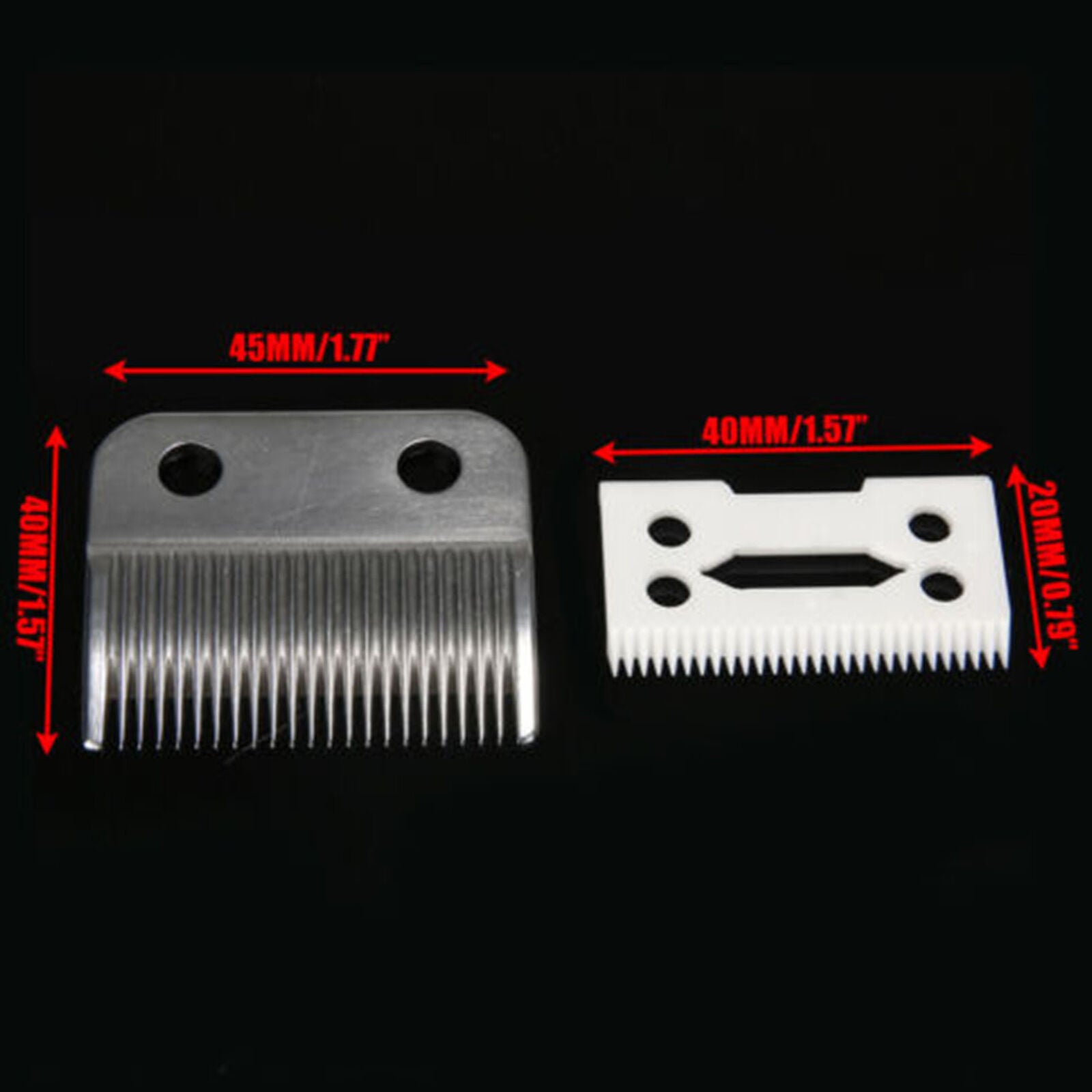 2pcs Ceramic Blade Cutter + Metal Bottom Replacement For Wahl Shear Clipper