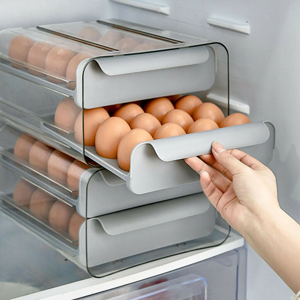 Egg Holder for Refrigerator Egg Container for Fridge with Lids Egg Box