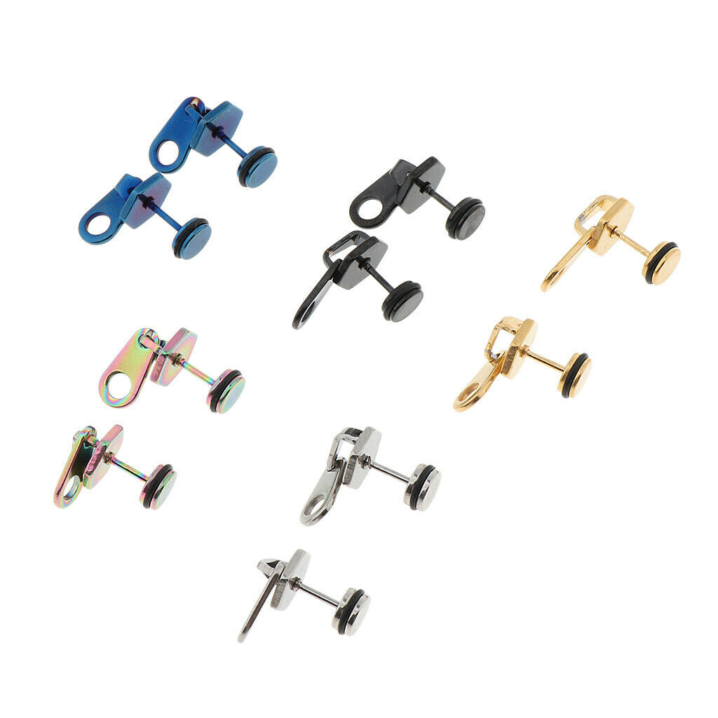 5Pairs Fashion Mens Jewelry Drop Dangle Earrings Zipper Pendant Stainless Steel