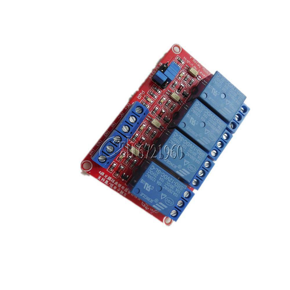12V 4-Channel Relay Module with Optocoupler H/L Level Triger for Arduino
