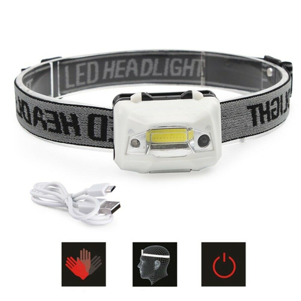 LED Headlamp Flashlight Headlight FishingHead Torch Battery Sensing Lamp Outdoor