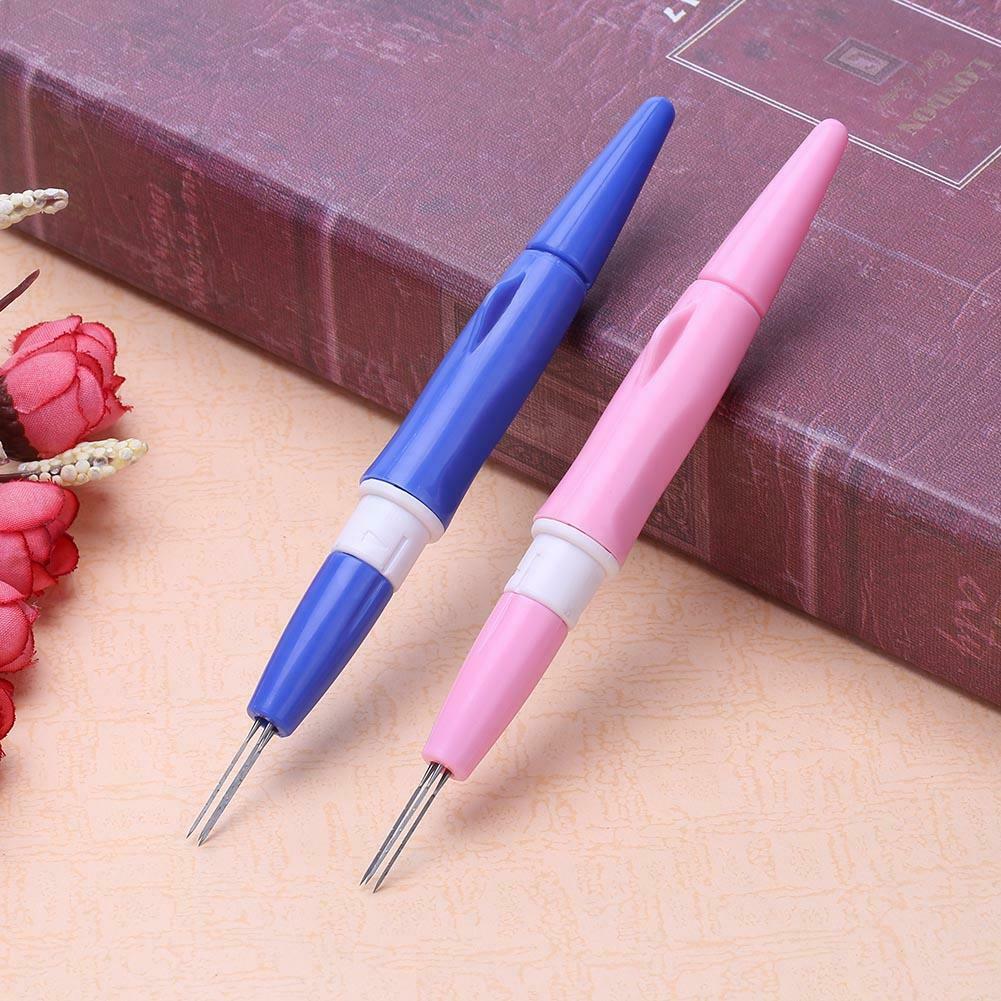 Mini Needle Felting Handle Holder with 3 Needles Wool Felt Embroidery DIY Tool