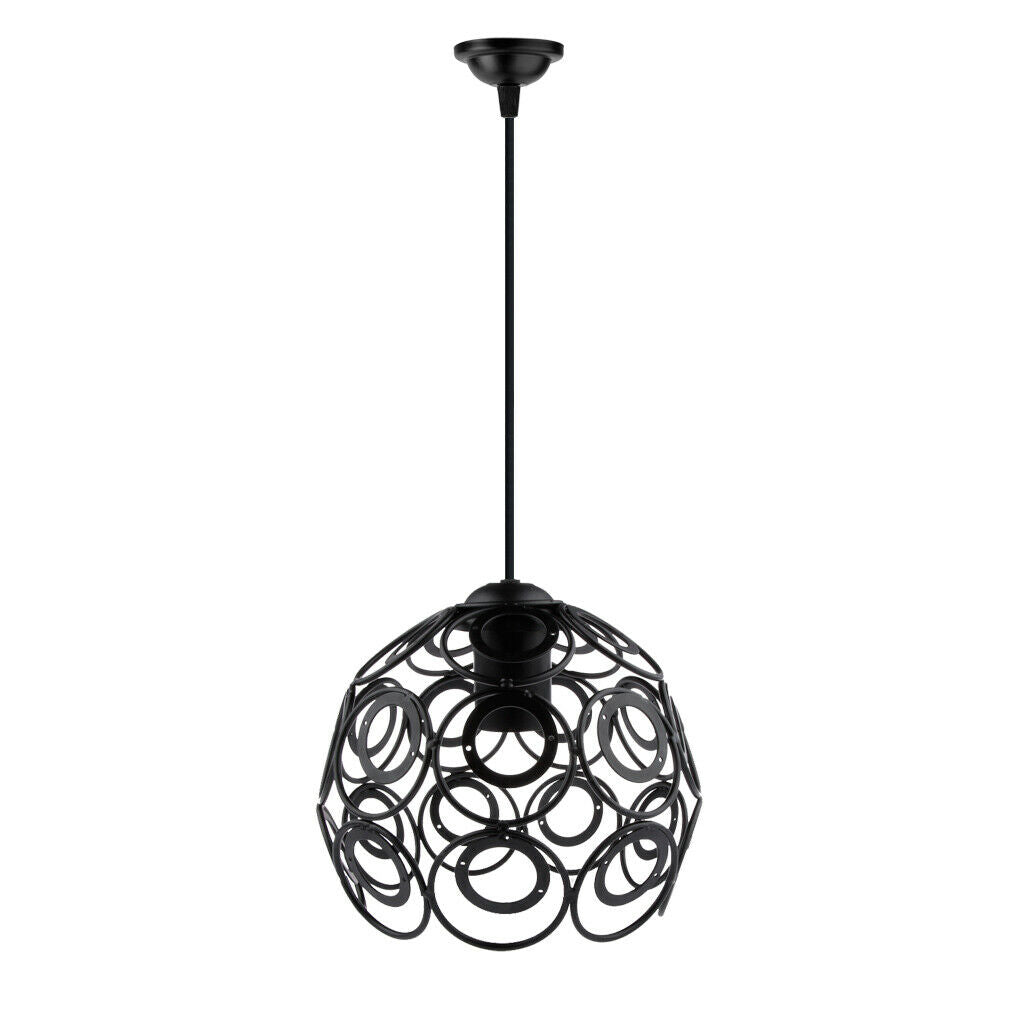 Floral Pattern Retro Lampshade w/ Cable Bulb Chandelier Sconce Decor Black