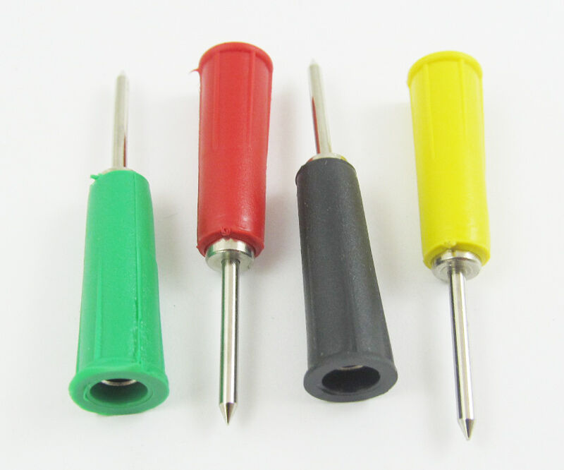 8 pcs Banana Jack to Pin Tip Plug Copper Adapter for Multimeter Probe 4 Colors