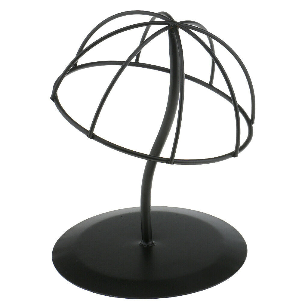 Iron Hat Cap Storage Display Holder Hair Wigs Rack Shelf Stand Tool Black S