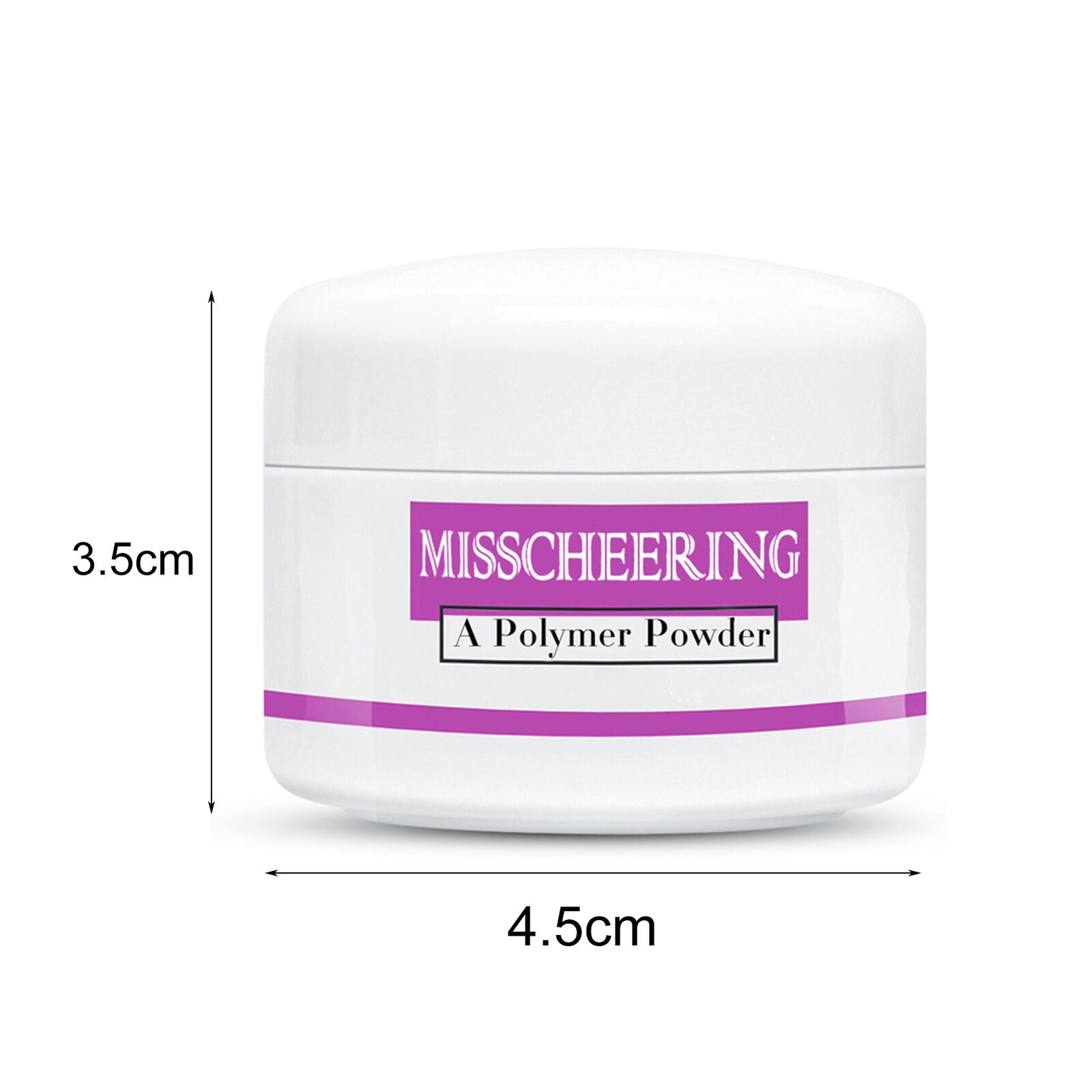 White 23g Nail Powder Glitter Extending Nails Non-Floating Decorative for Salon