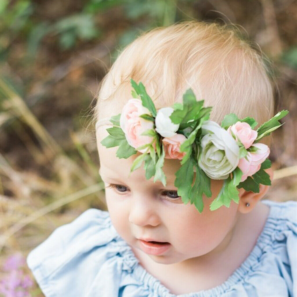 Girls Floral Crown Head Party Flower Hair Accessory