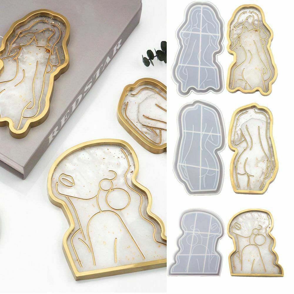 Pendant Agate Cup Mad Women Body Silicone Cup Coaster Mold Candle Holder mould