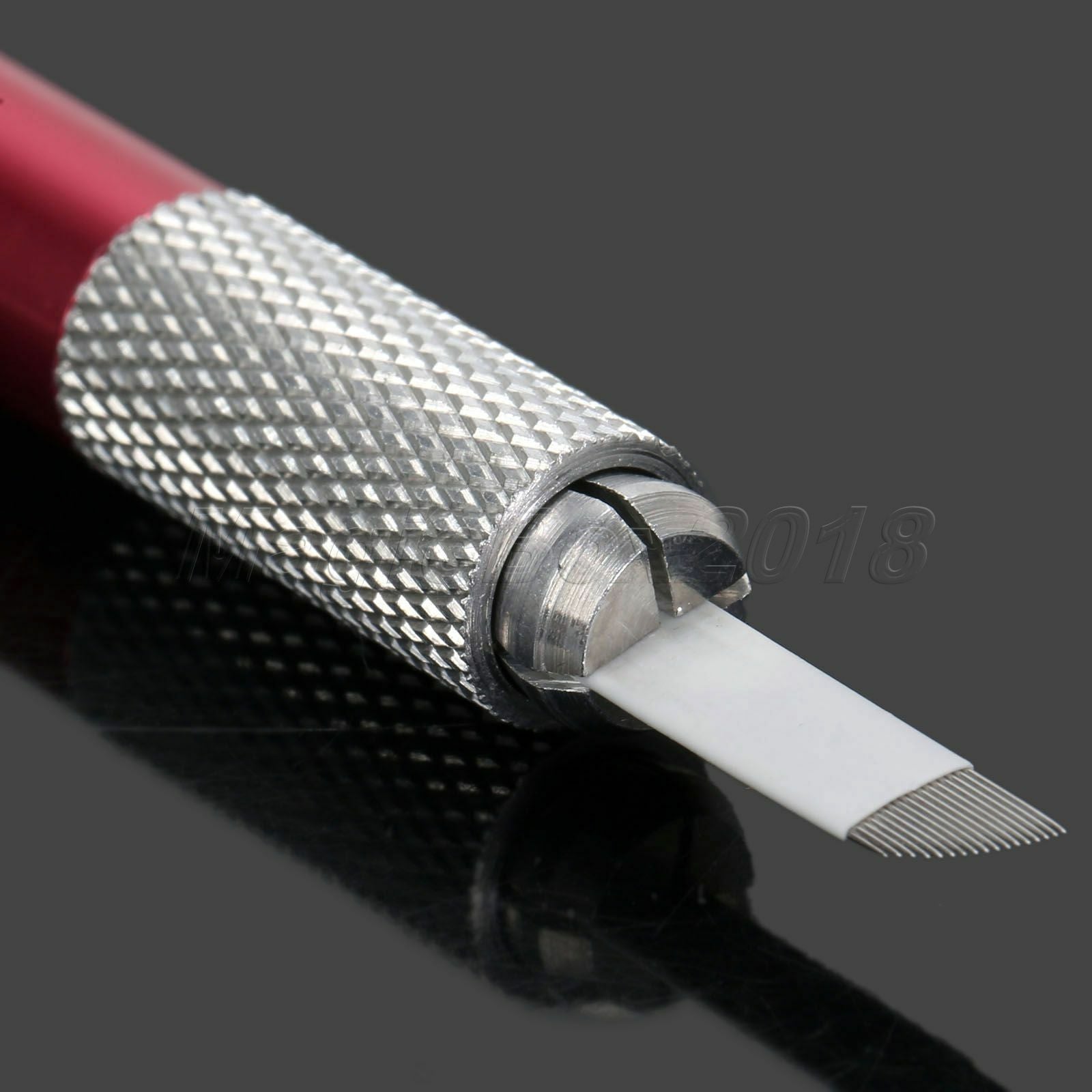 Permanent Eyebrow Makeup Kit Microblading Pen Tattoo 17 Needles Pigment Ink Caps