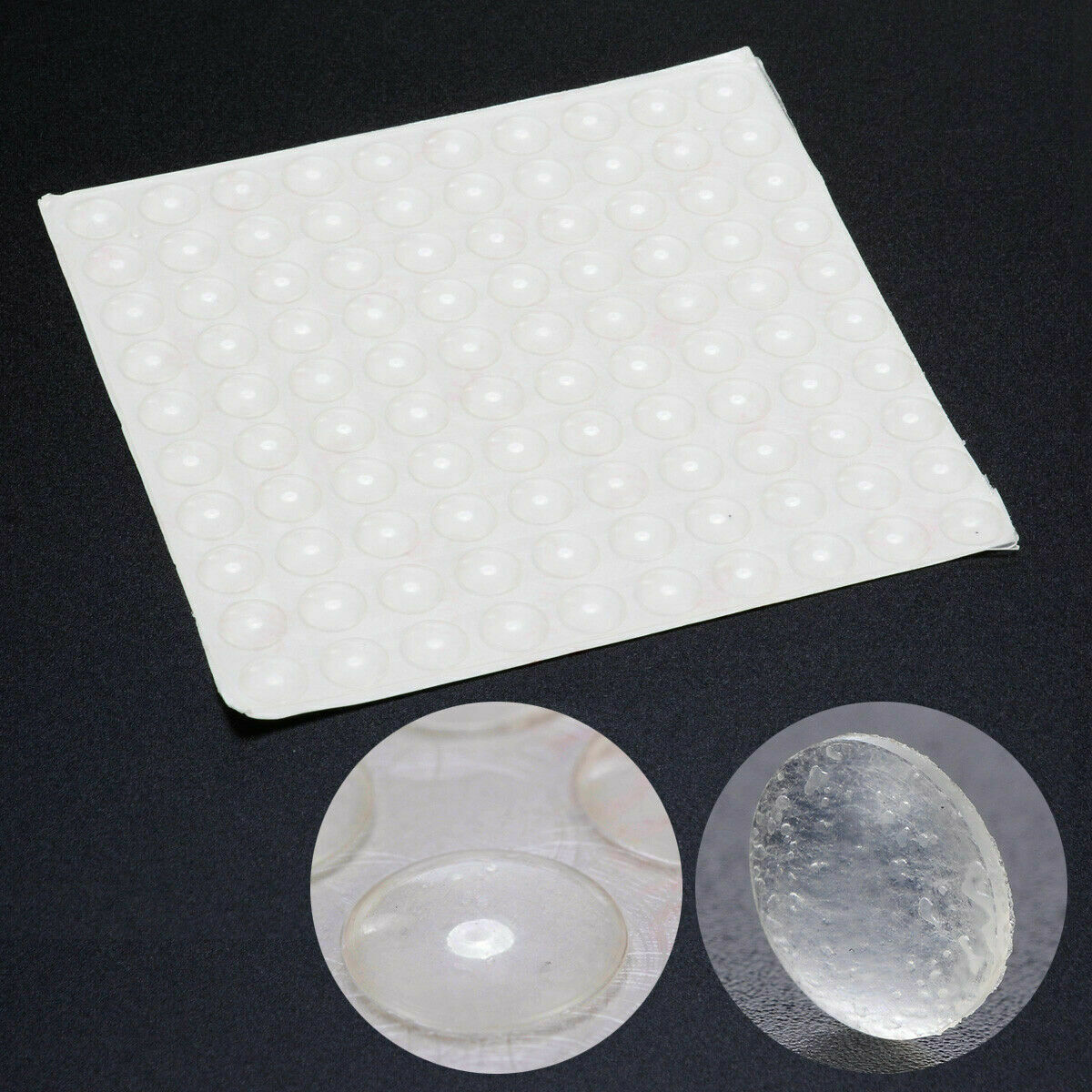 100pcs Self Adhesive Rubber Feet Clear Semicircle Bumpers Door Buffer Pad