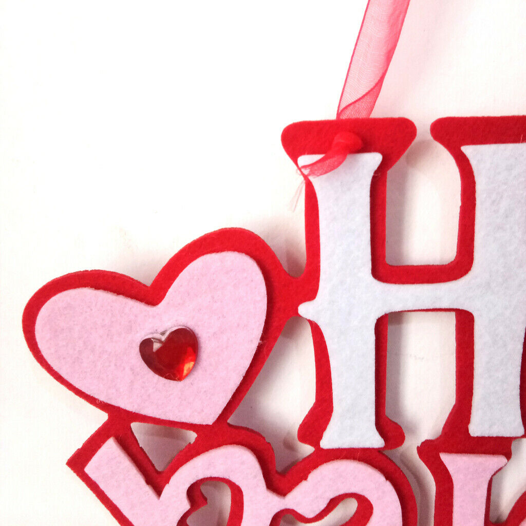 Romantic Non-woven Happy Valentines Home Decor Wall Door Hanging Sign Plaue