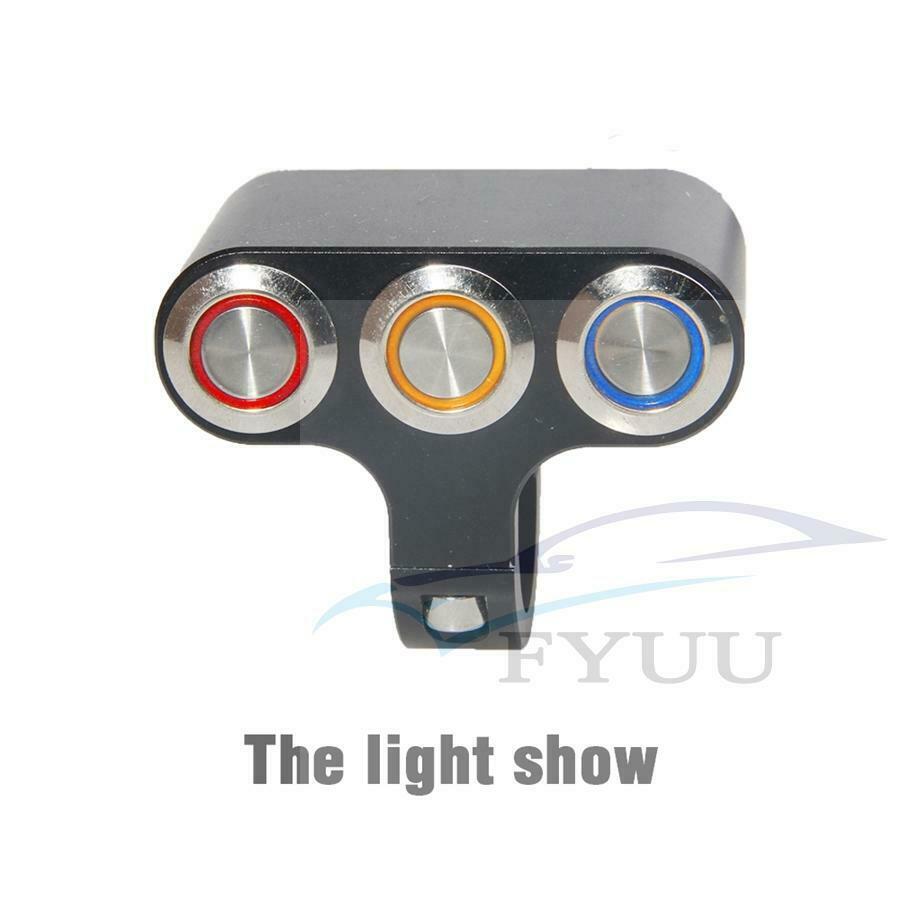 Motorcycle Handlebar CNC Switch Horn Engine Start Kill Dual Button 22mm 7/8 inch