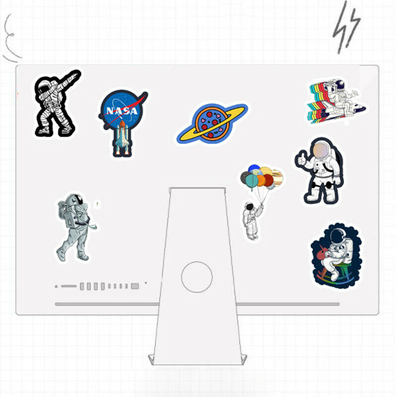 50PCS Astronaut Outer Space Laptop Fridge Skateboard Luggage Travel Suitcase