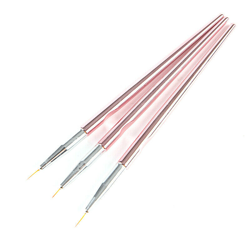 3Pcs/Set Nail Art Fine Liner Painting Pen Brushes Drawing Flower Striping Des Tt