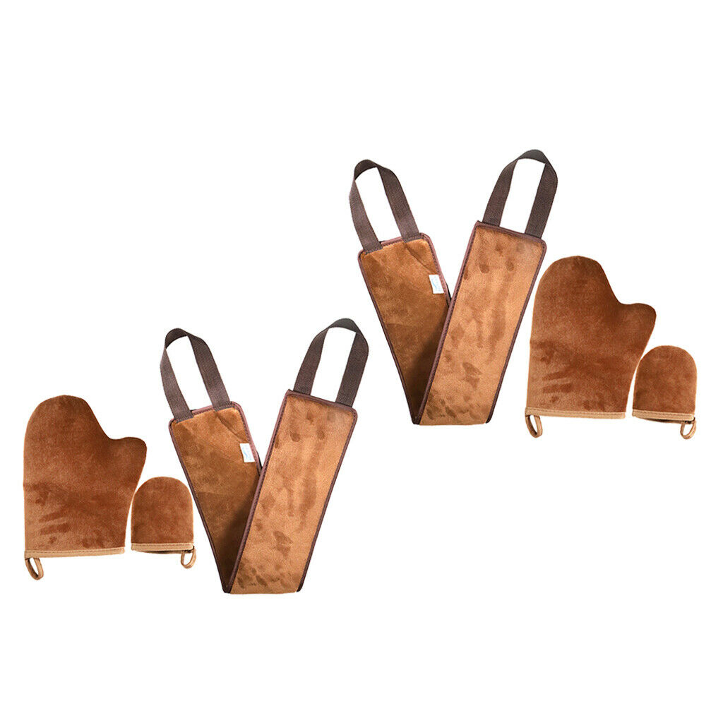 6PCS Double Side Self Tanning Mitt Applicator Kit Microfiber Glove Tools Set