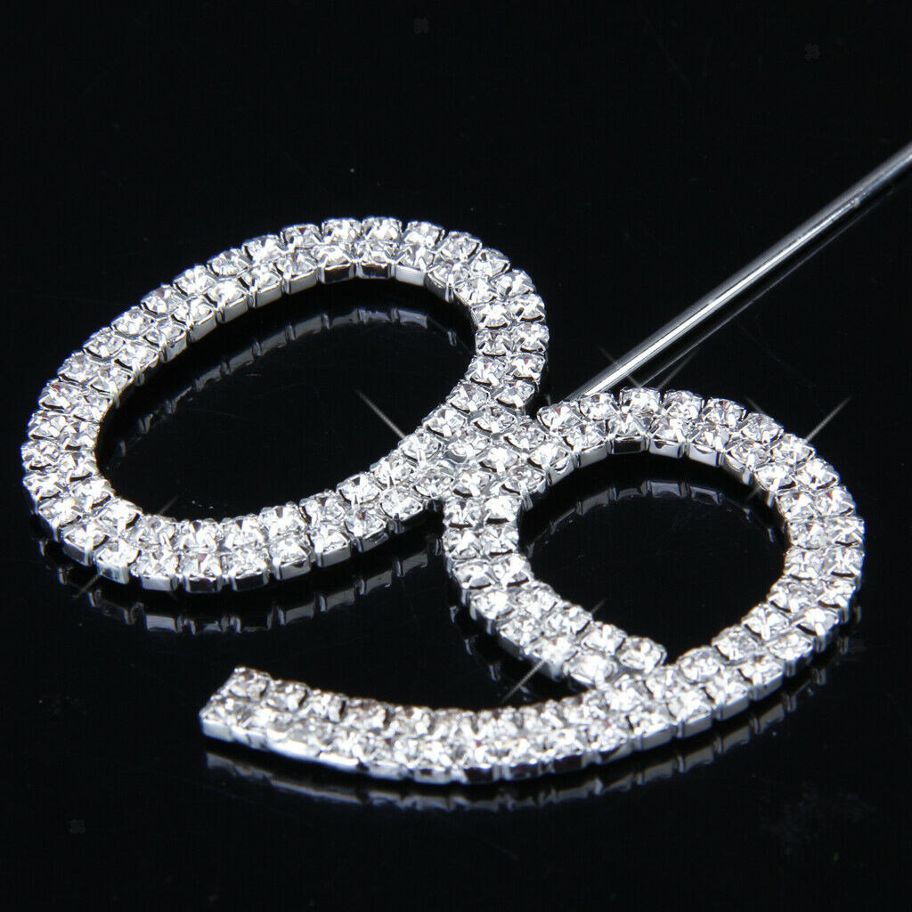 Number 60 Years with Rhinestones for Cake Decoration