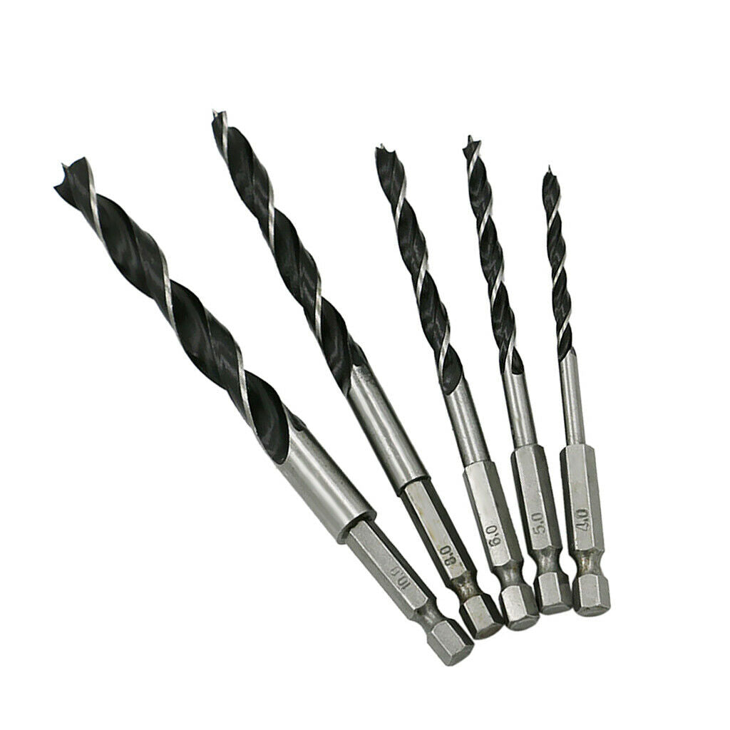 5pcs Wood Drills Bit Set Carpenter Tools High  Steel 4/5/6/8/10mm