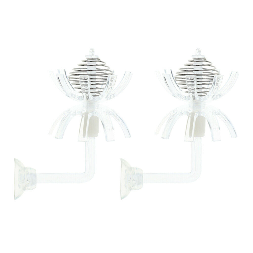 2pcs Aquarium Clear Acrylic Feeder for Fish Tank Shrimp Feeding