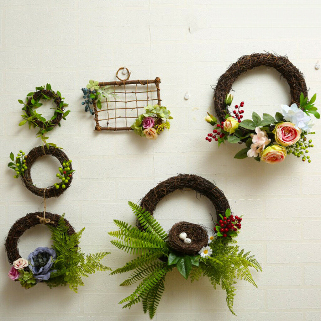 Triplet Artificial Rose Silk Flower Leaves Door Wreath Garland Wedding Decor