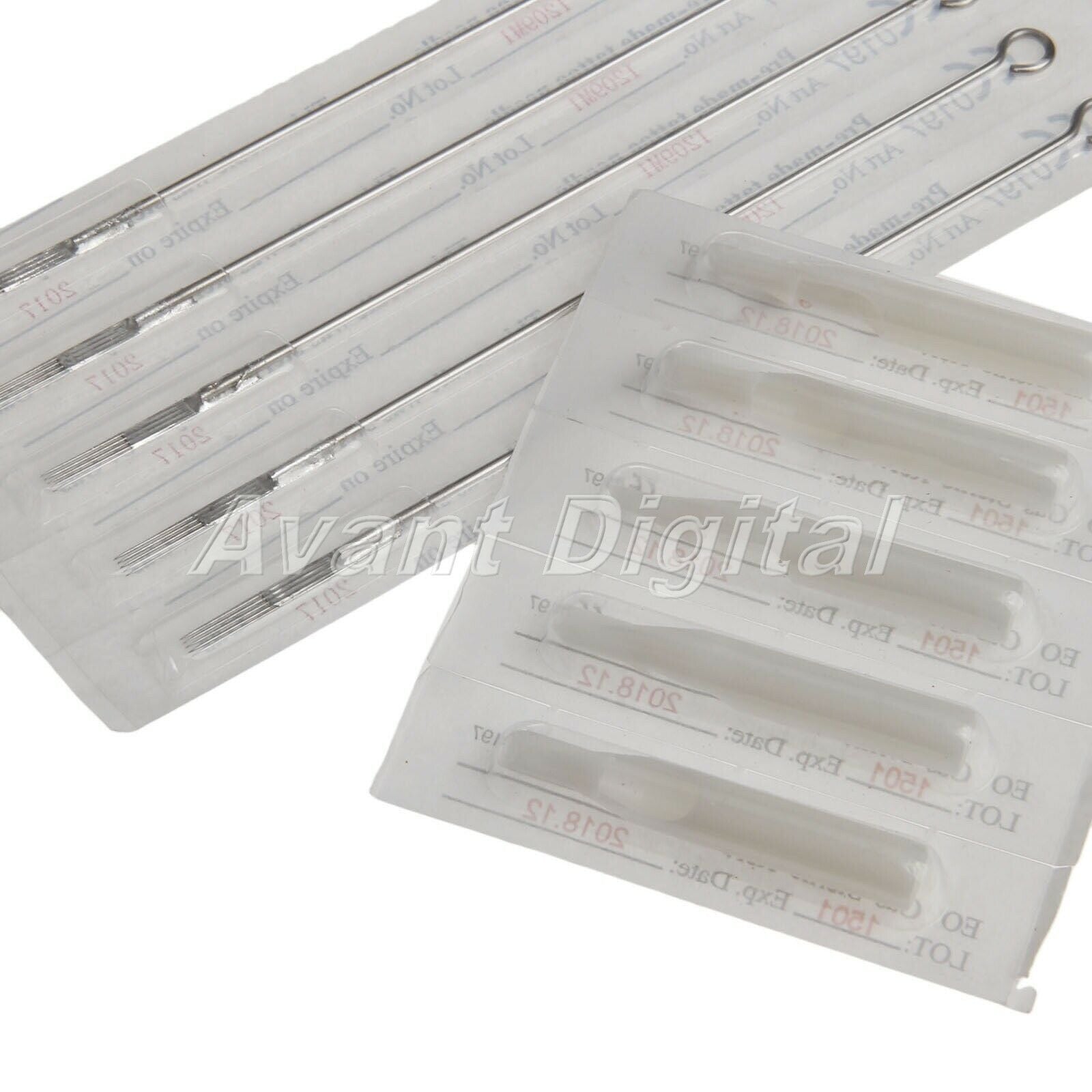 100pcs Mixed Assorted Sterile Tattoo Needles Round Liner  Plastic Tubes 7RL+7RT
