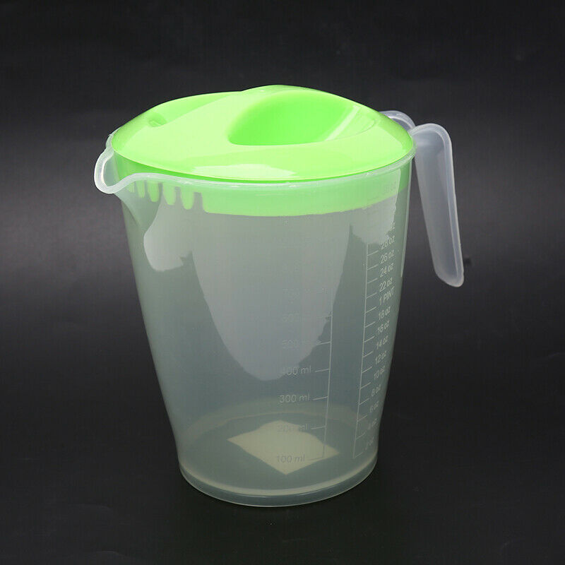 1000ML Plastic Graduated Measuring Cup water Jug with Cover Kitchen Bakin.l8