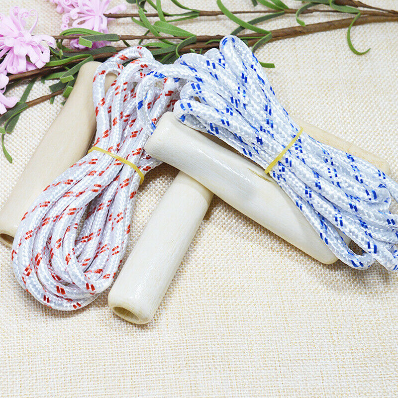 Wooden Handle Jump Ropes  Sports Body Building Fitness Equipment Skipping New.DD