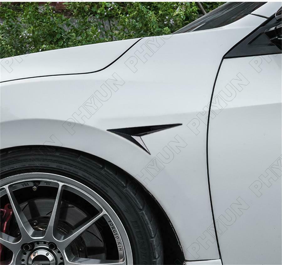 Car Side Wing Air Flow Fender Grill Intake Vent Trim Glossy Black Emble Stickers