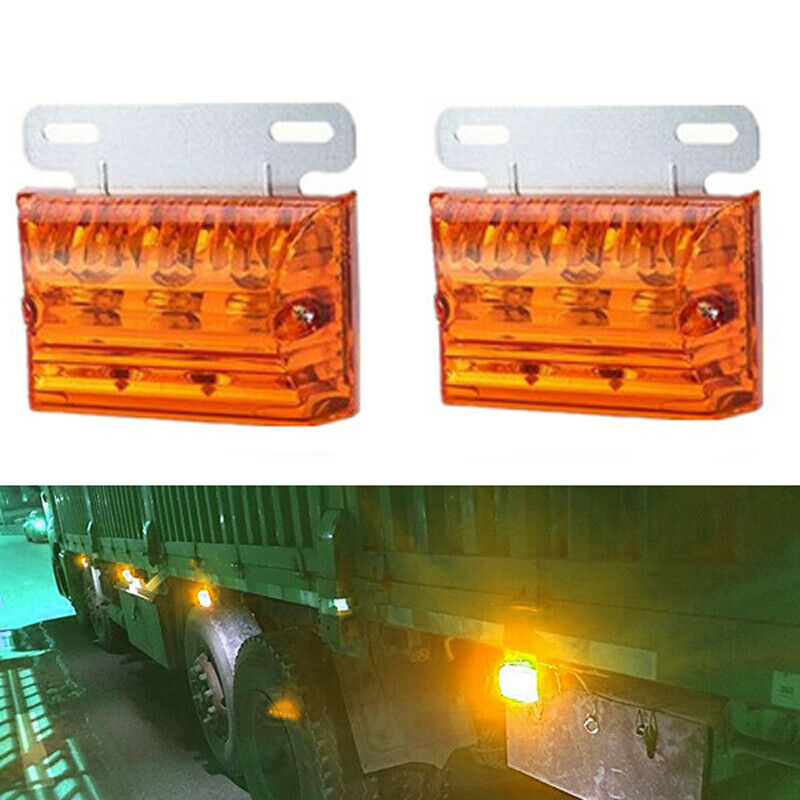 2PCS 12/24V DC 20 LED Marker Indicator Light Clearance Lamp Amber for Truck Boat