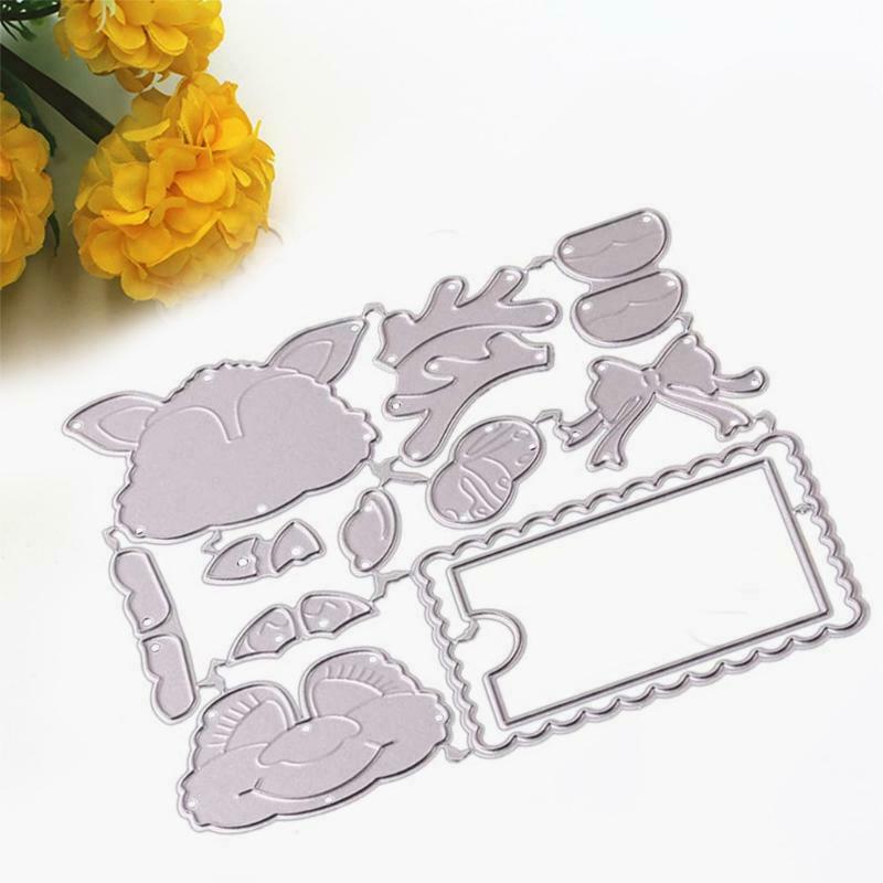 Elk Text Frame Metal Cutting Dies Stencil Scrapbook Album Paper Card Template
