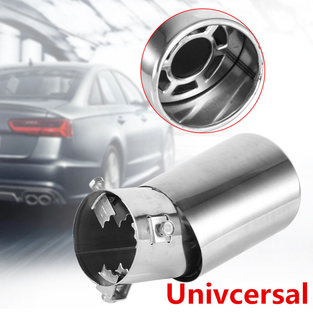 61mm Bent Universal Rear Round Stainless Steel Car Exhaust Tailpipe Muffler Tip
