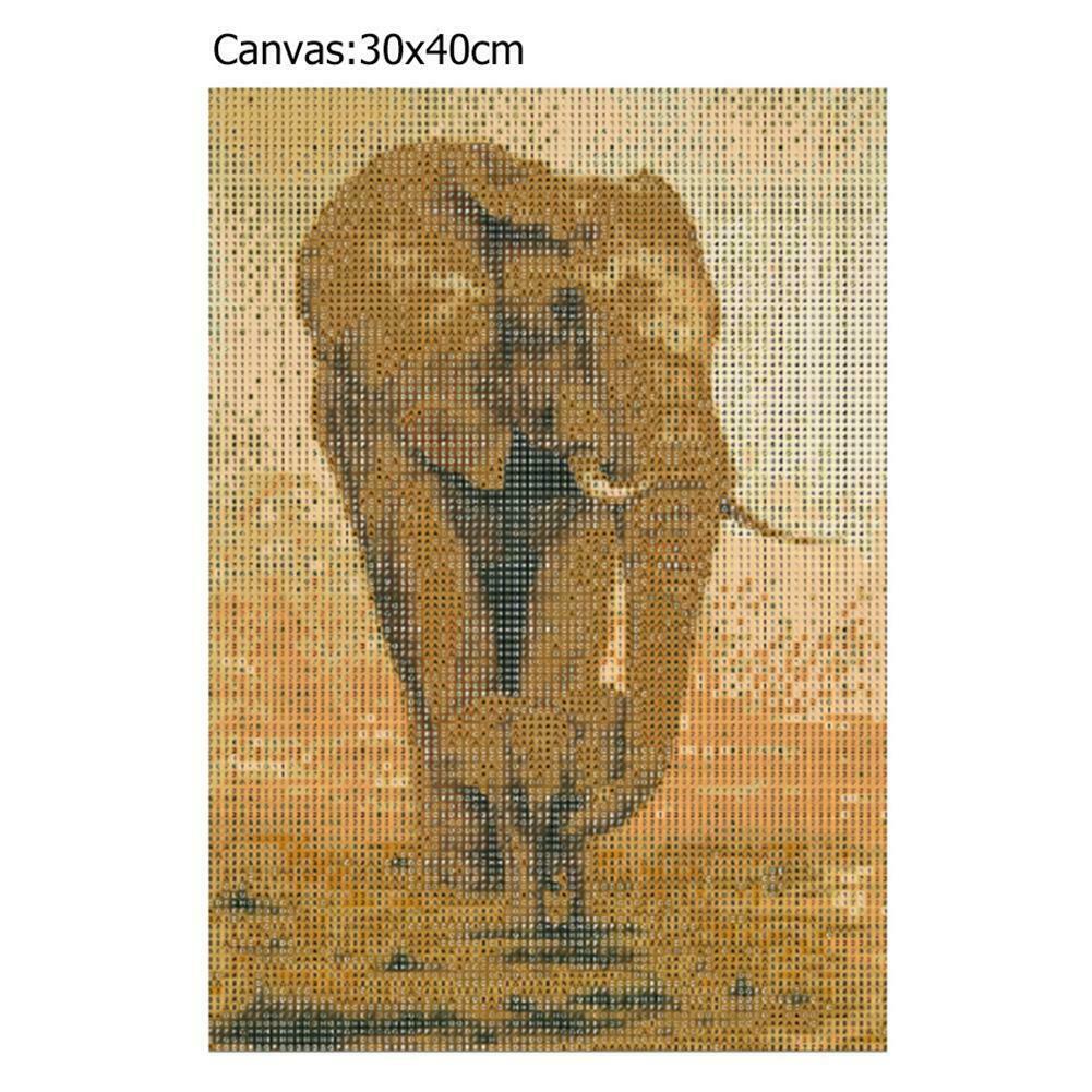 Feeding Elephant 5D DIY Full Drill Round Diamond Painting Embroidery Kits @