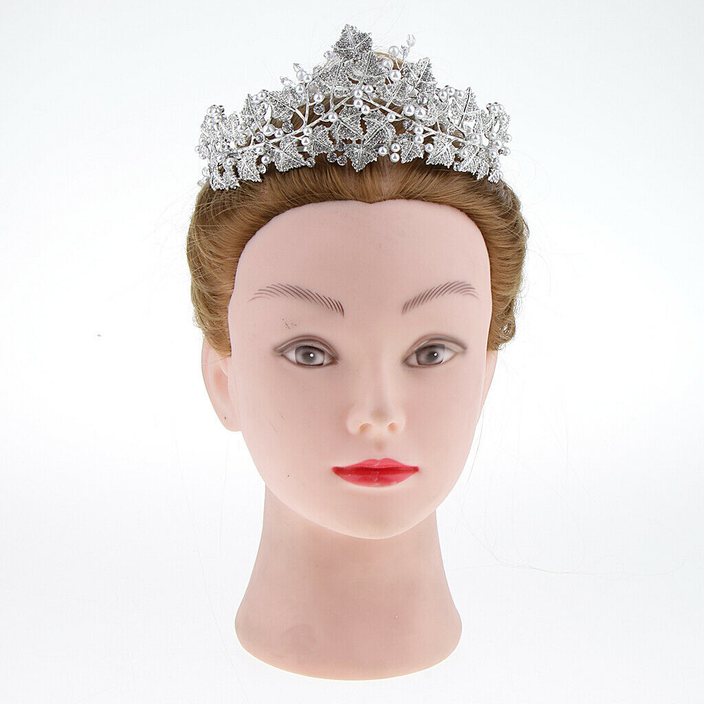 Elegant Leaf Rhinestone Wedding Party Crown Tiaras Prom Pageant Headwear