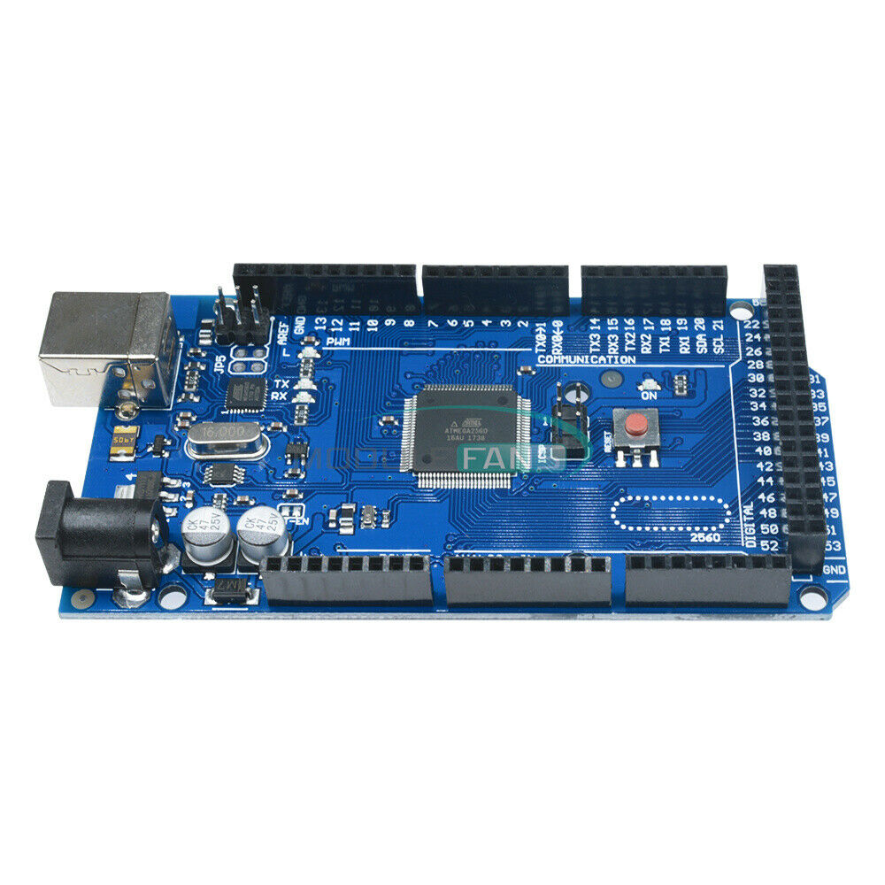2PCS ATMEGA2560-16AU ATMEGA16U2 Board Module + USB Cable For MEGA 2560 R3