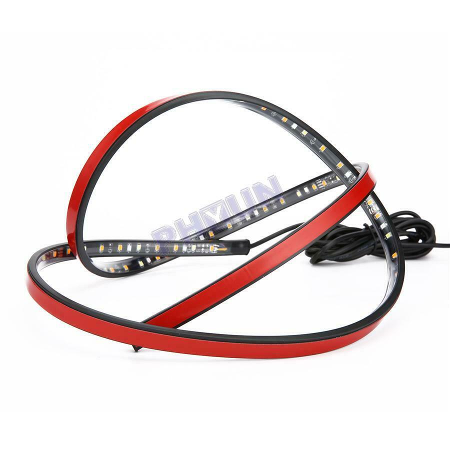 2x 60" White/Amber Running Board Side Step LED Light Strip Turn Signal DRL Bar