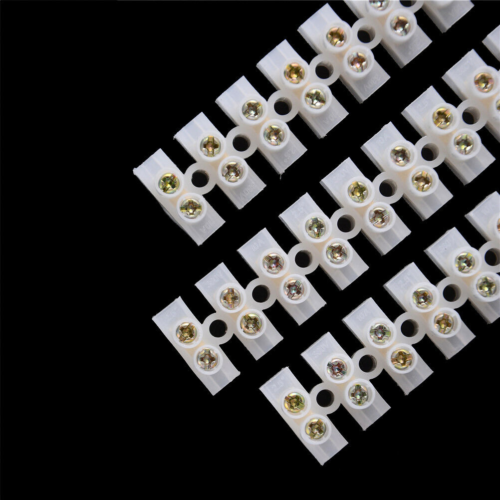 3 Pieces 10Amp 12 Way Barrier Screw Terminal Block Wire Connector Striyg SJ